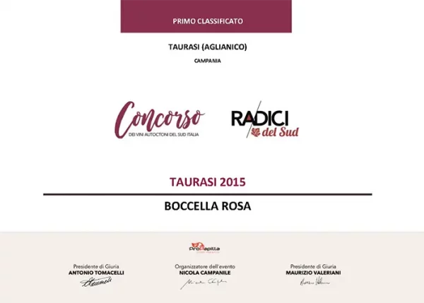 Boccella Rosa Winery Award - Vini del sud Italia