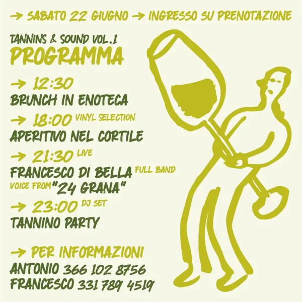 Tannins Sounds Vol. 1 Aperitivo e brunch Castello Marchionale Taurasi | Taurasidocg.com